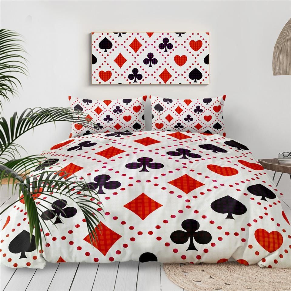 Poker Lover Red And Black Bedding Set