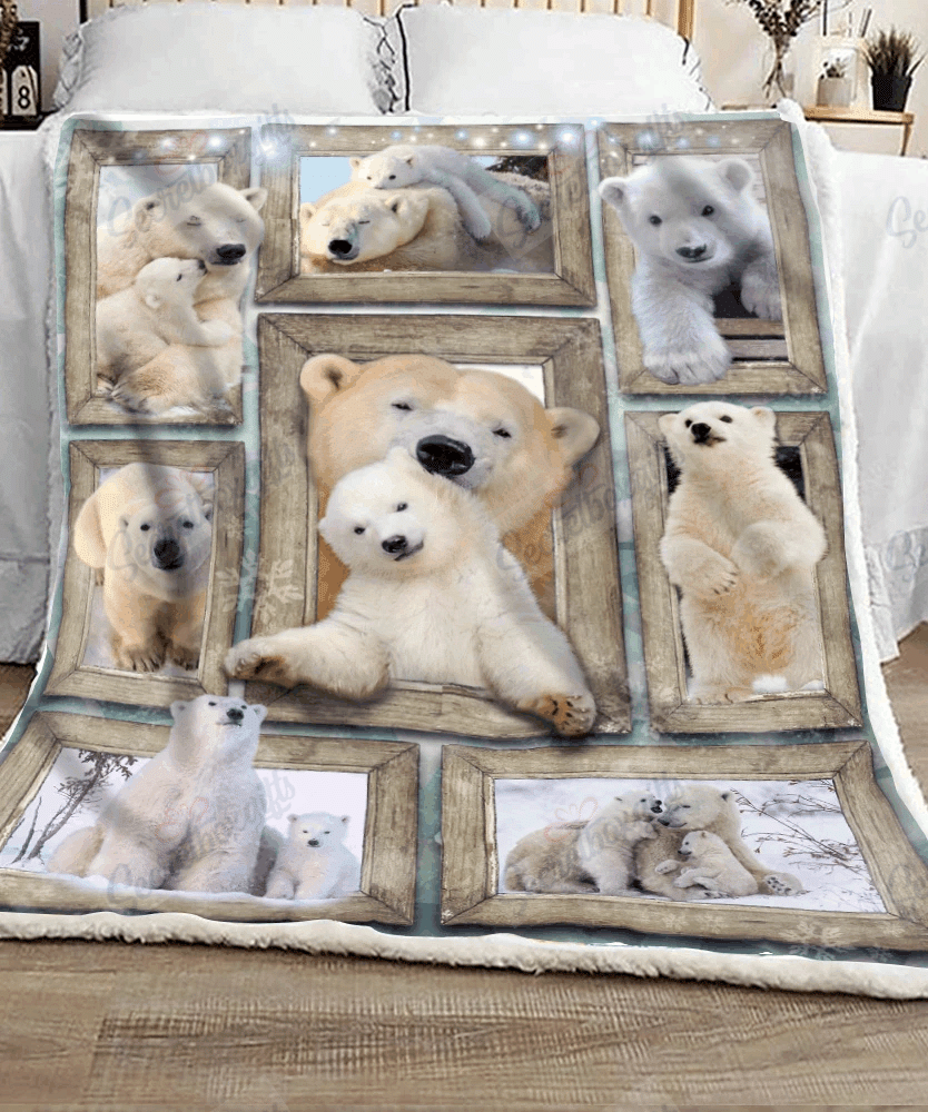 Polar Bear Car Fleece Blanket
