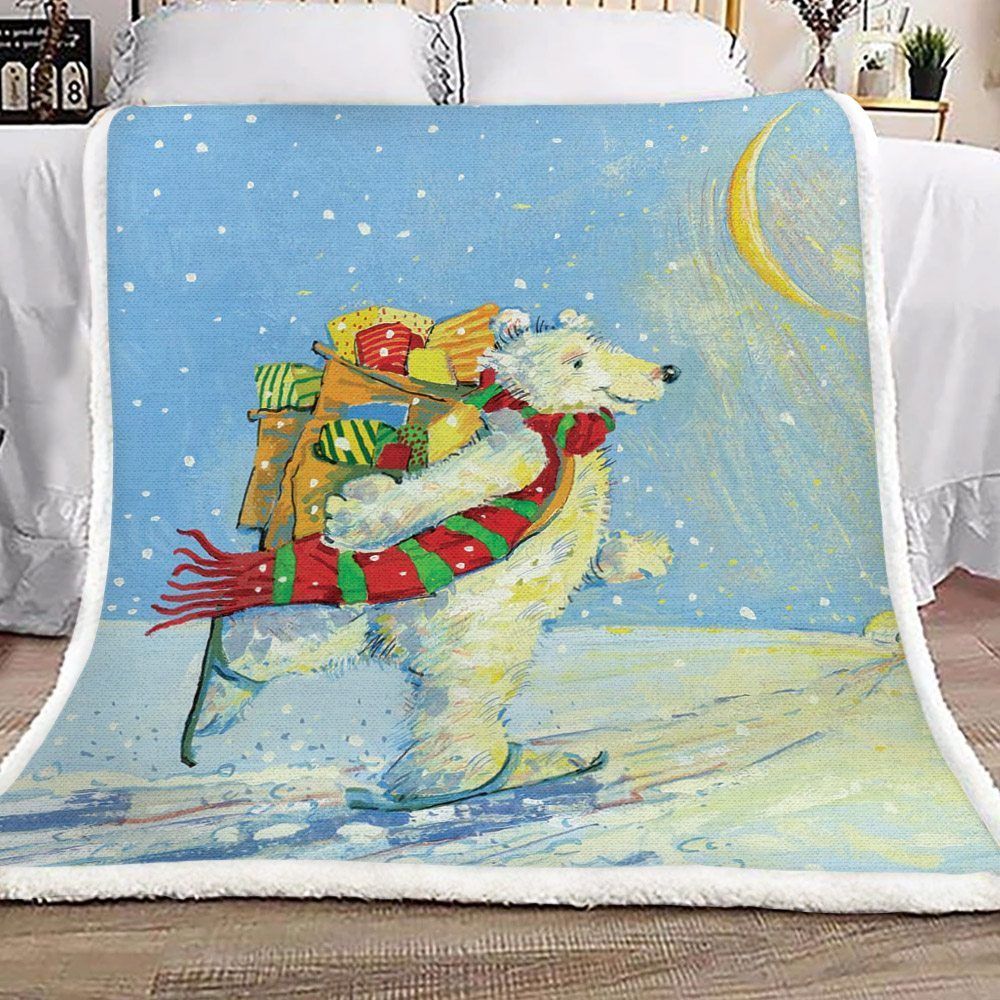 Polar Bear Christmas Sherpa Fleece