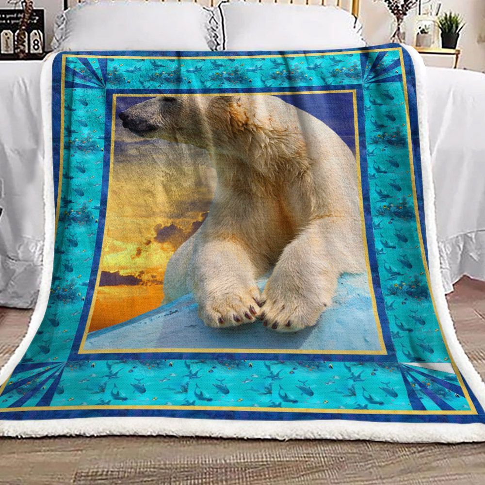 Polar Bear Dolphin Sherpa Fleece Blanket