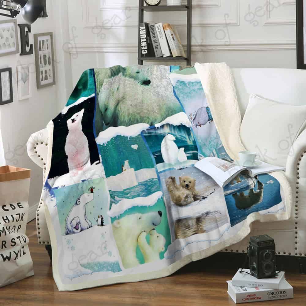 Polar Bear Family And Me Fleece Blanket