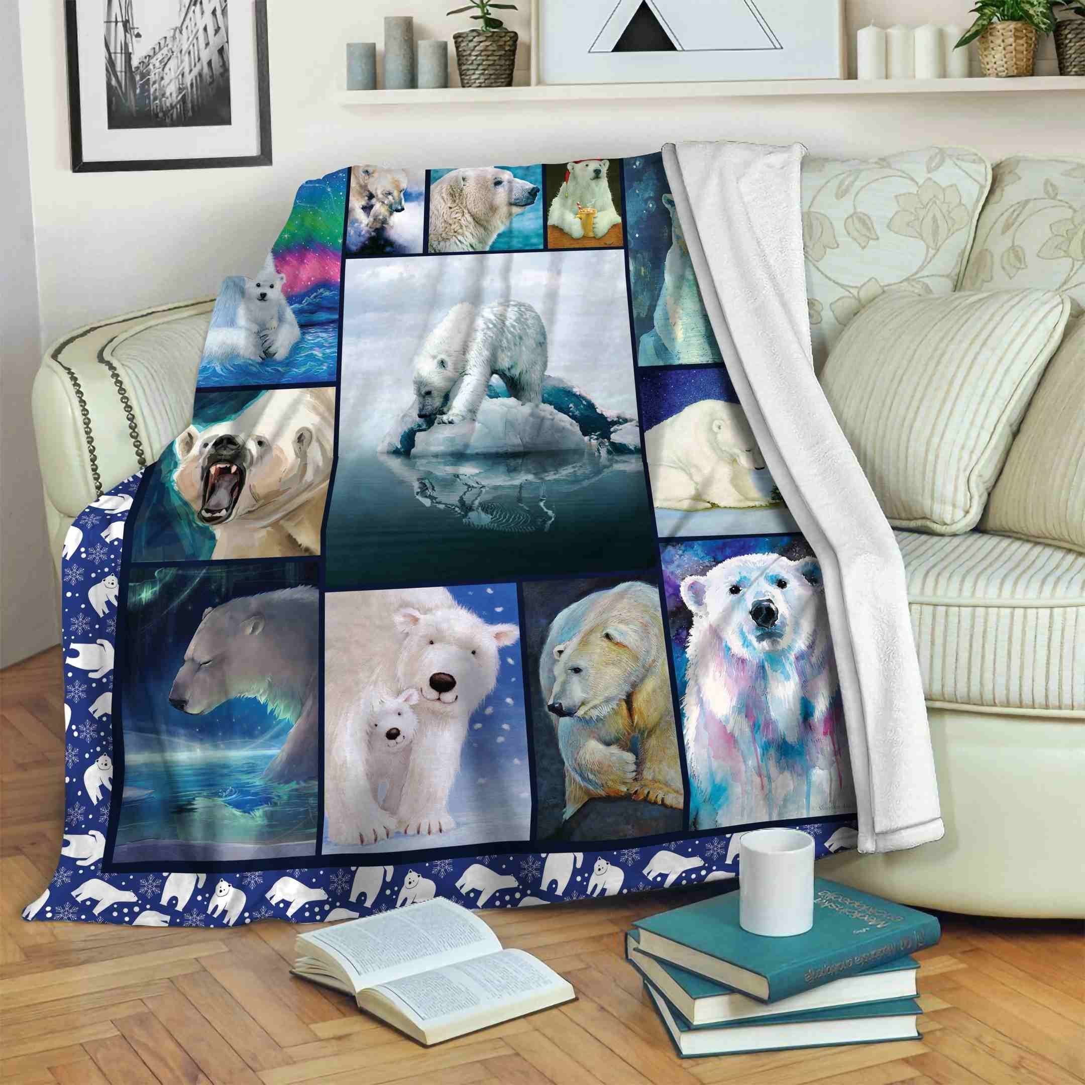 Polar Bear Sherpa Fleece Blanket