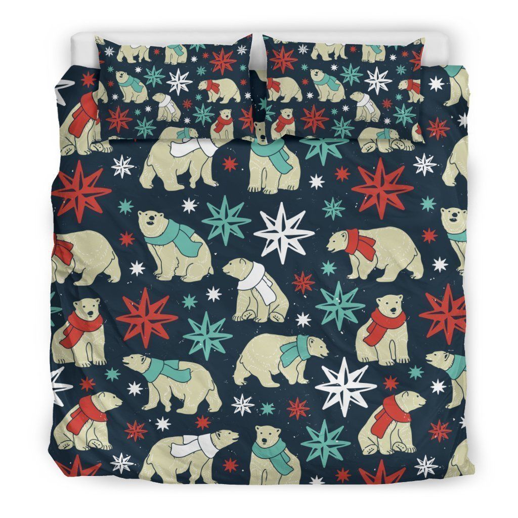 Polar Bear Snow Christmas Cool Design Comfortable Bedding Set