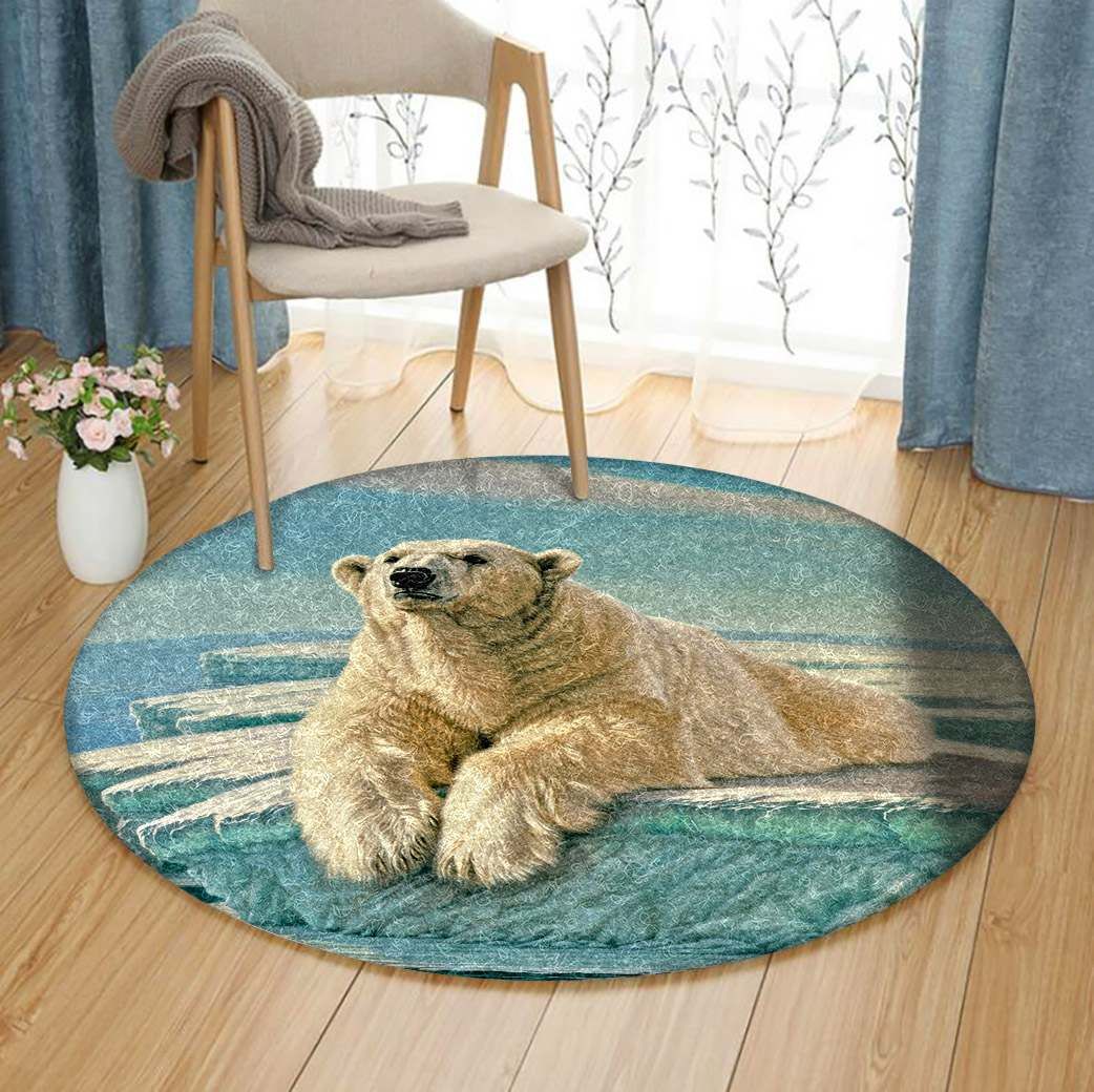 Polar Bears Round Carpet