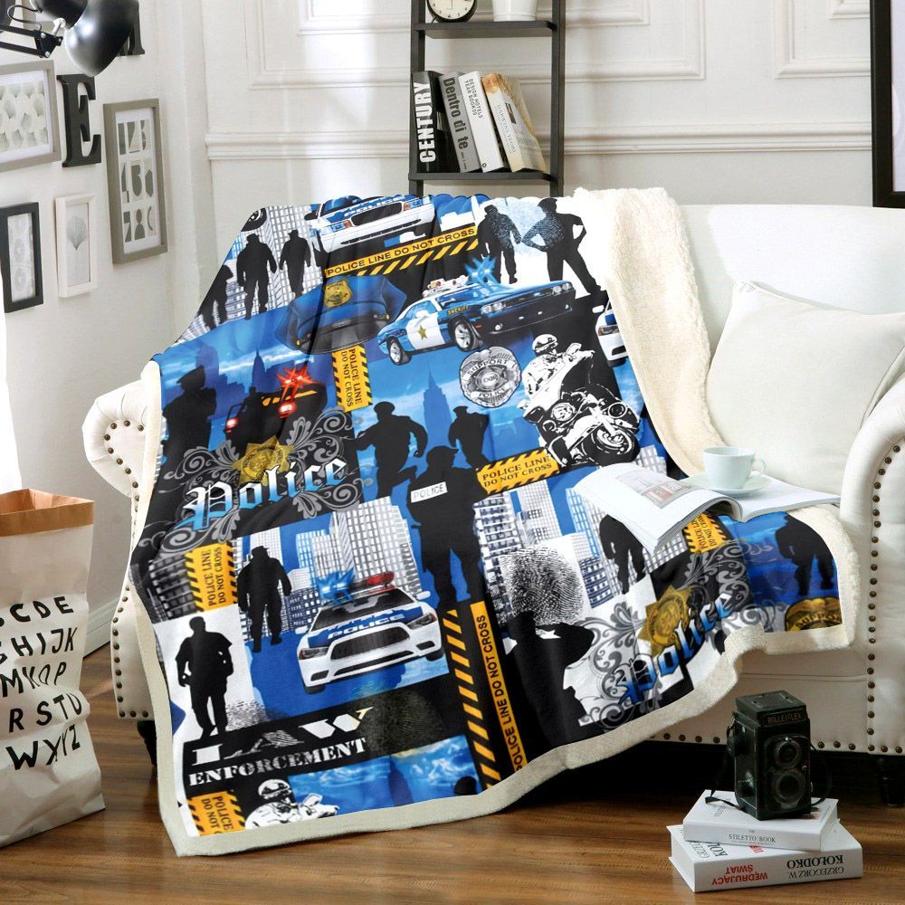 Police Sherpa Fleece Blanket