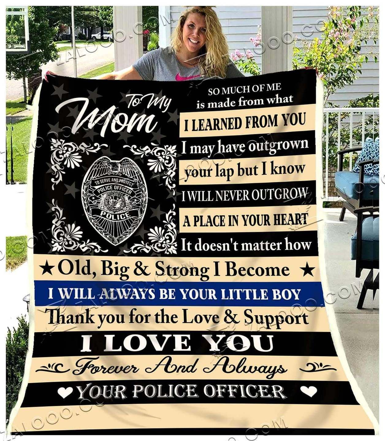 Police Sherpa Fleece Blanket