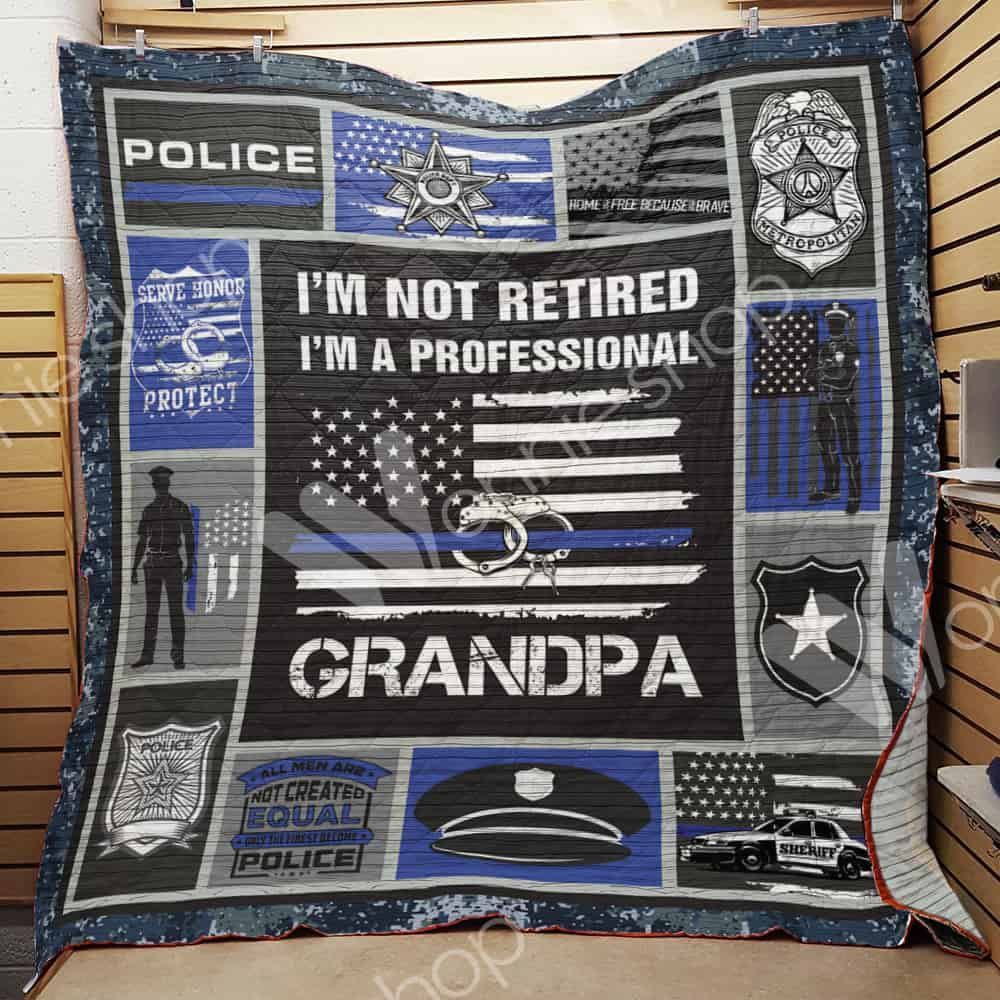 Police Grandpa GS-CL-ML0111 Quilt Blanket