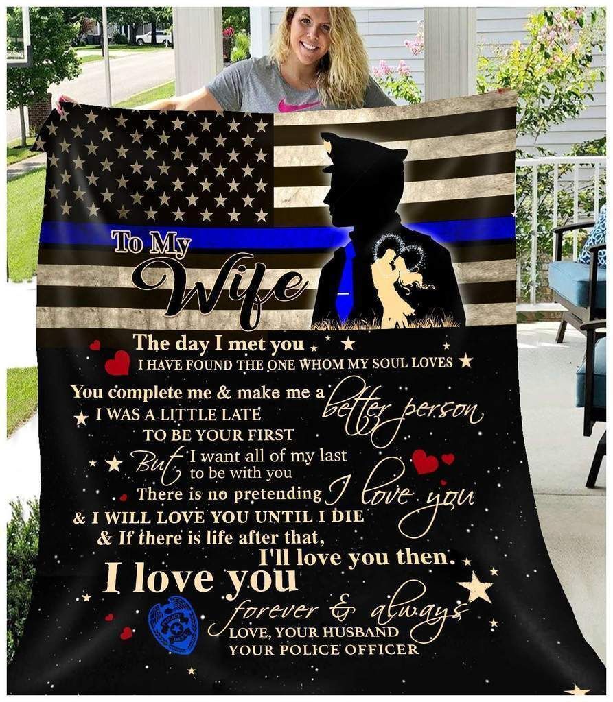 Police I Will Love You Until I Die Sherpa Fleece Blanket