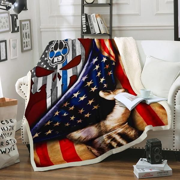 Police K9 Sherpa Fleece Blanket