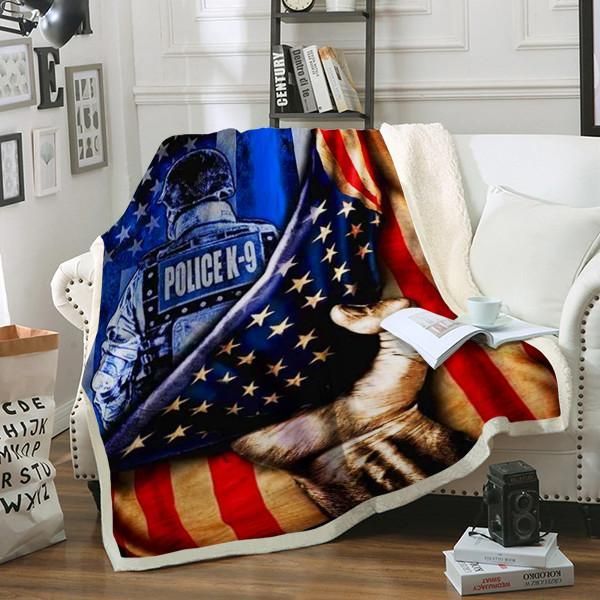 Police K9 Sherpa Fleece Blanket