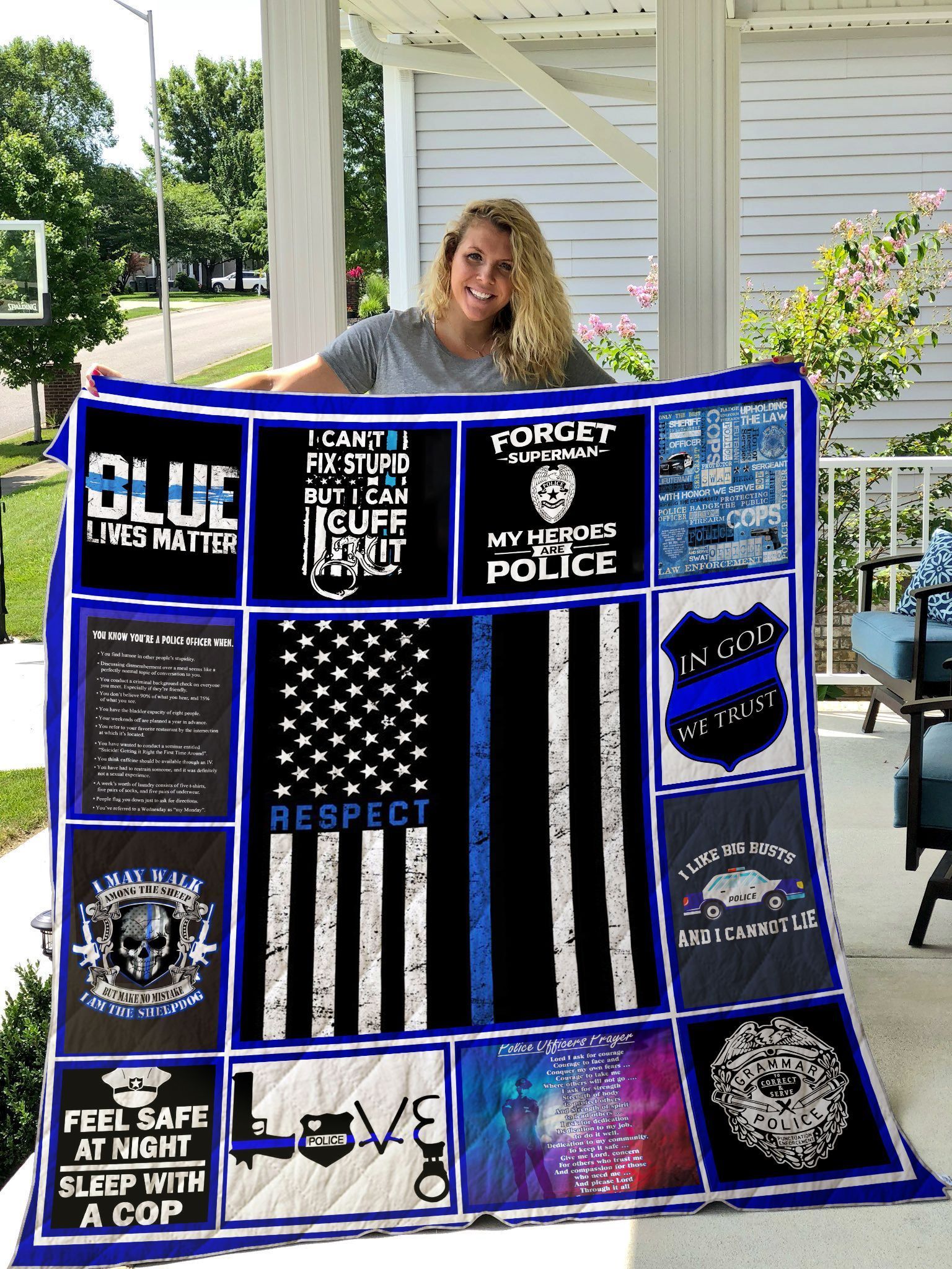 Police Printed GS-CL-DT2706 Quilt Blanket