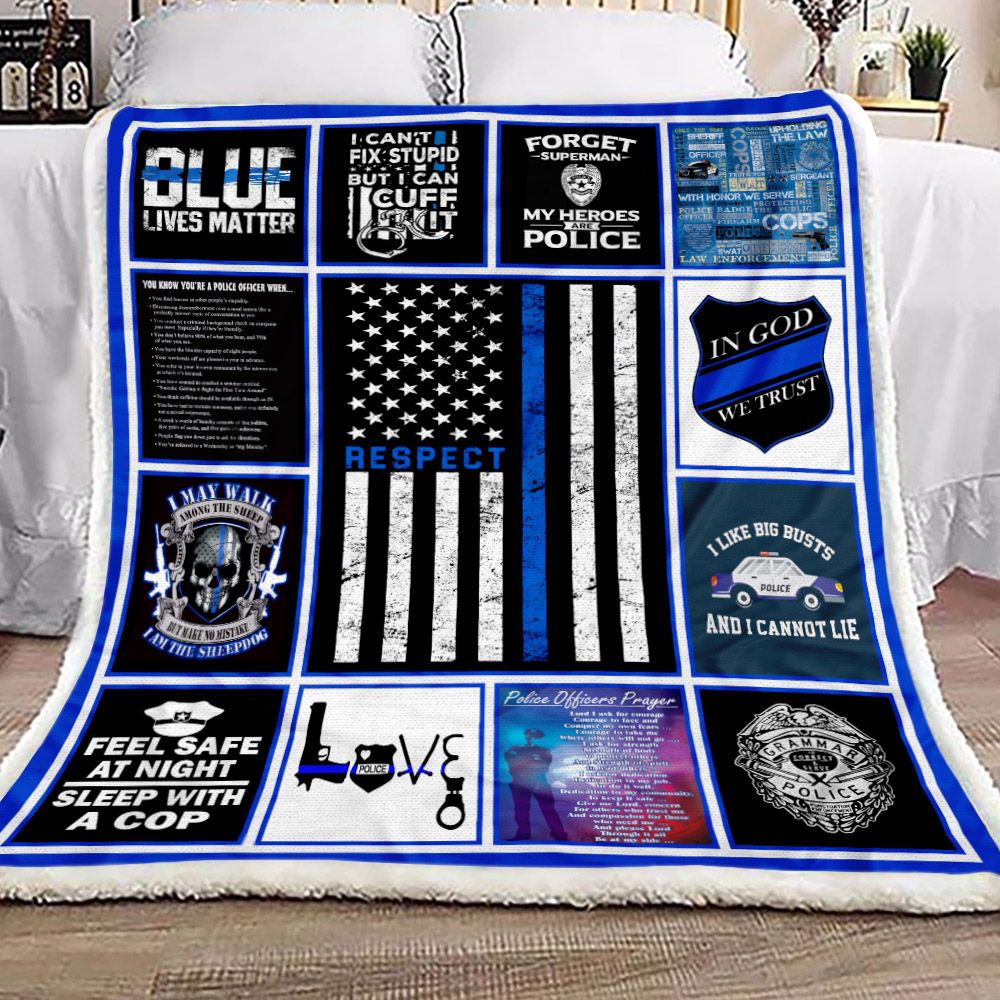 Police Printed Fleece Blanket