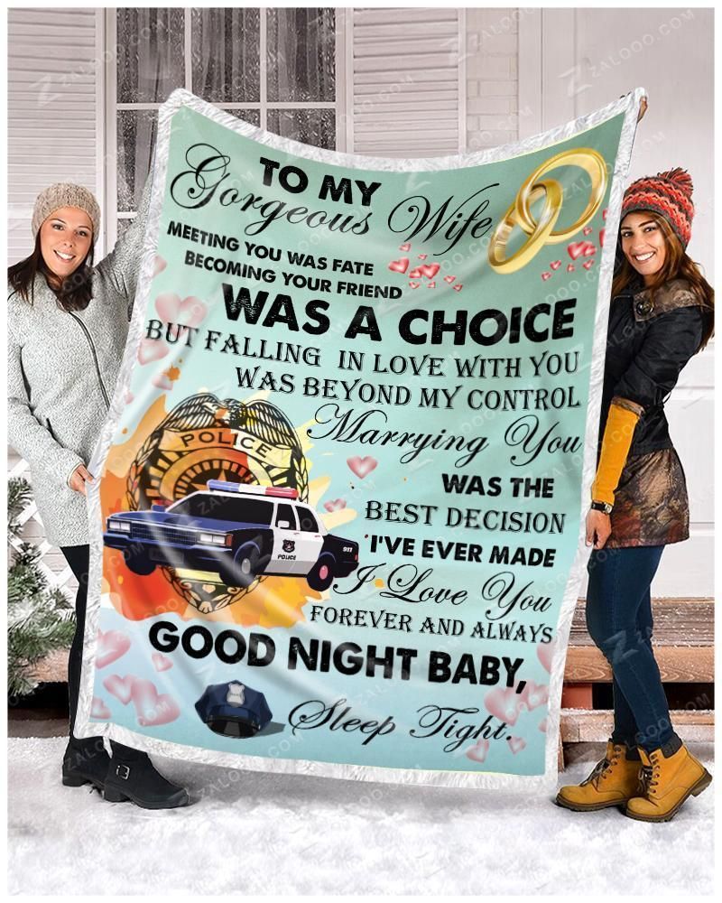 Police The Best Decision Sherpa Fleece Blanket