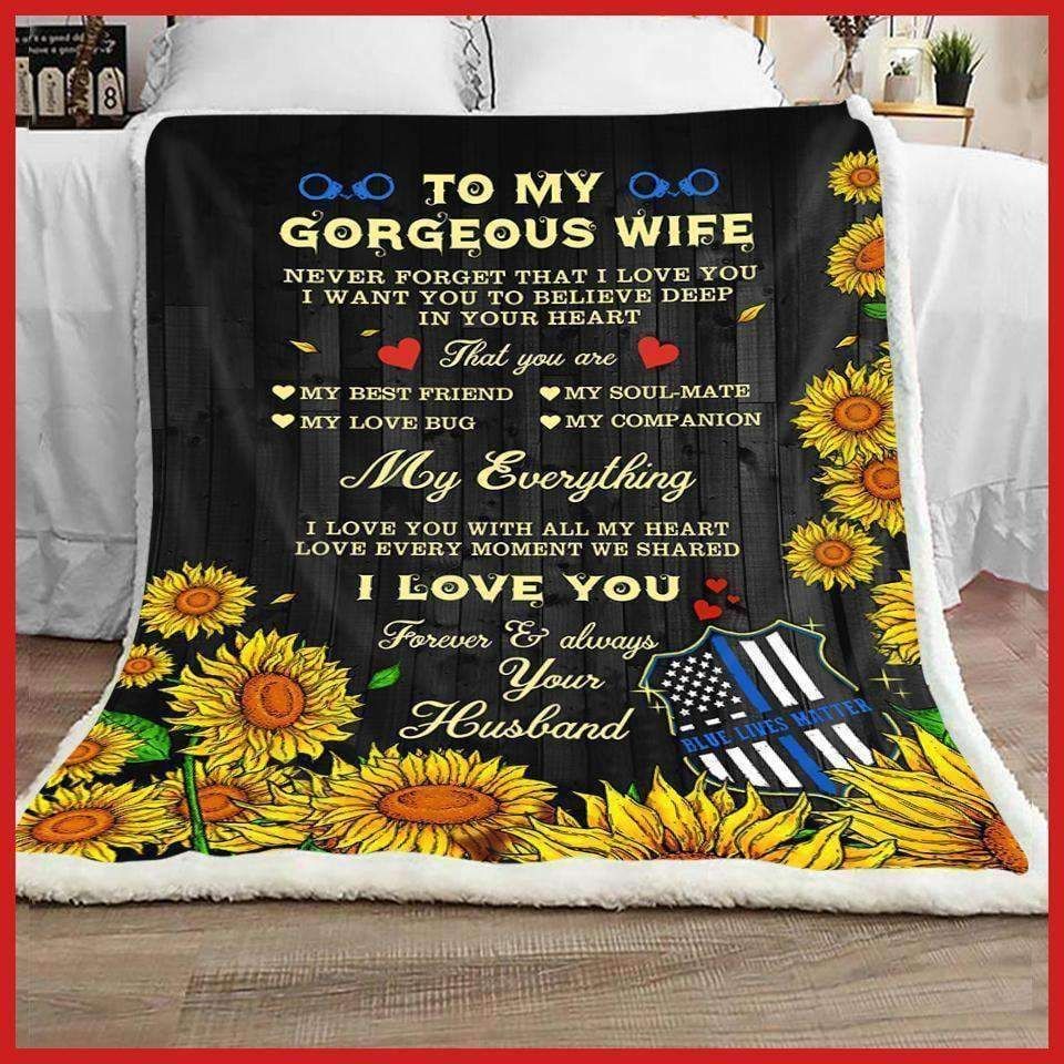 Police To My Wife Sherpa Fleece Blanket