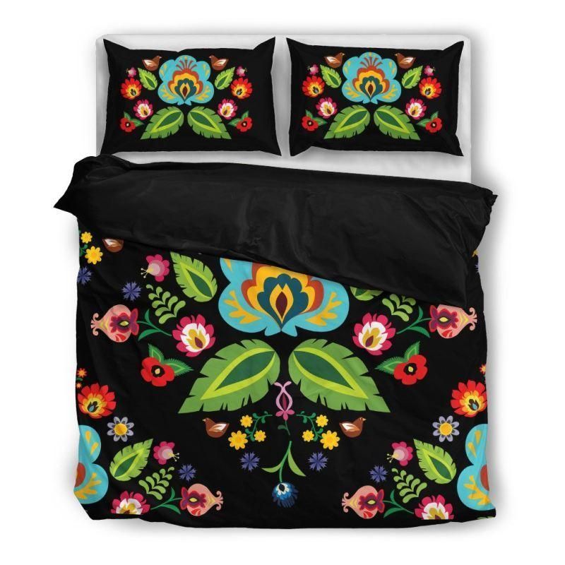 Polish Folk Flower Pattern Bedding Set