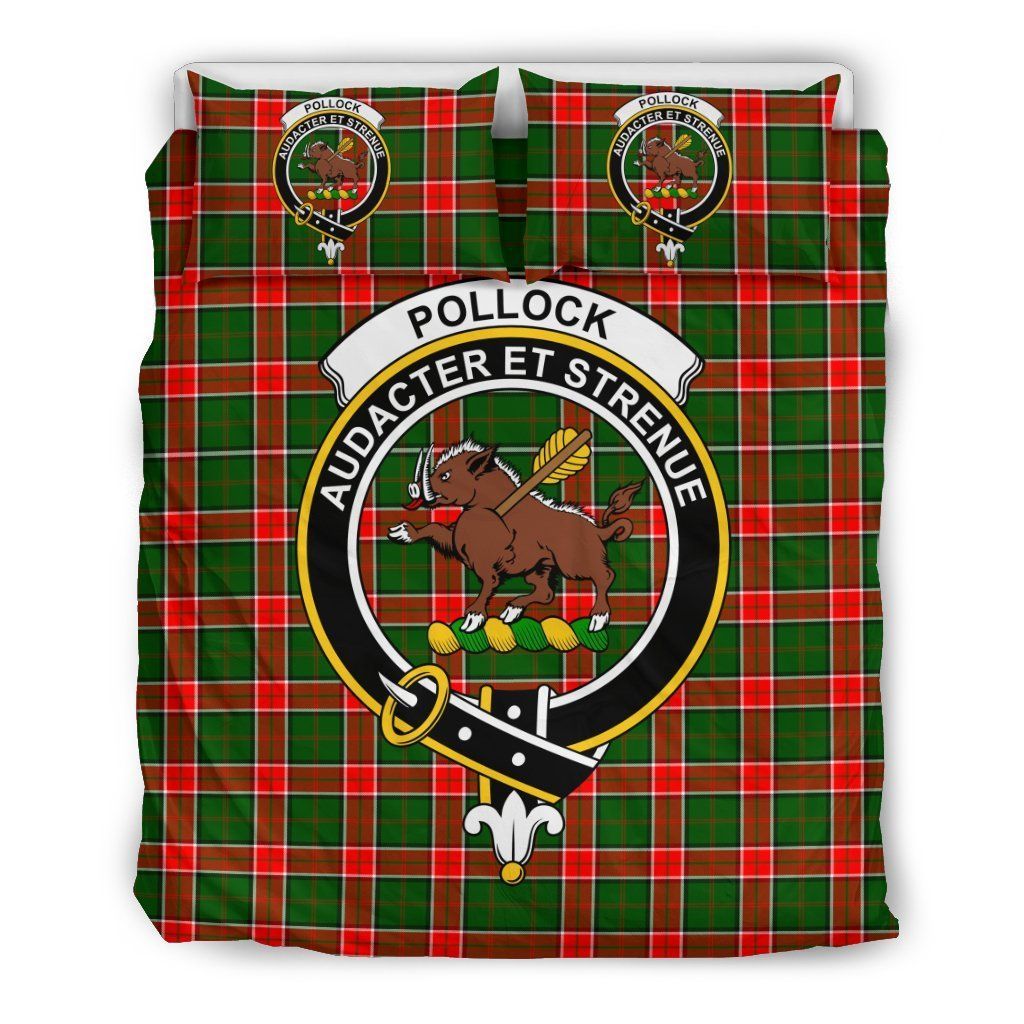 Pollock Clan Badge Tartan Bedding Set