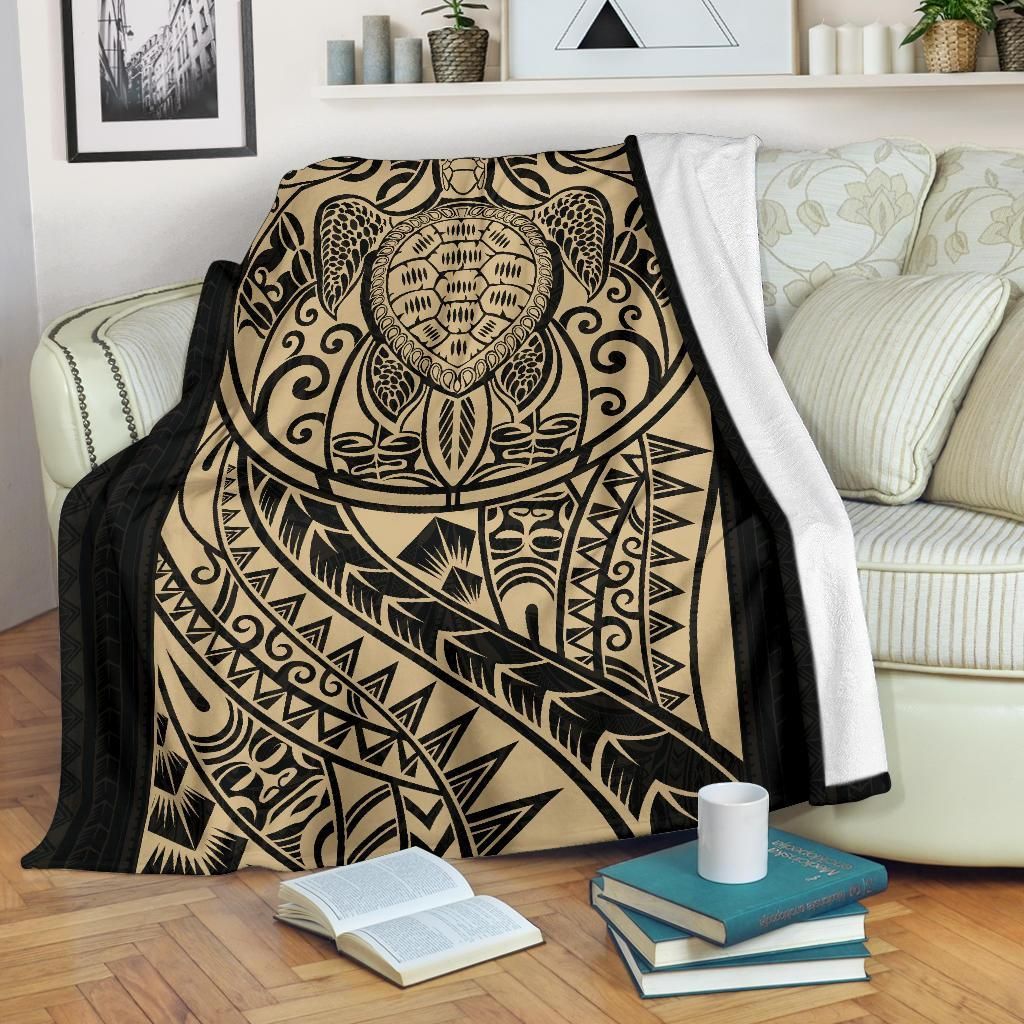 Polynesian Turtle Sherpa Fleece Blanket
