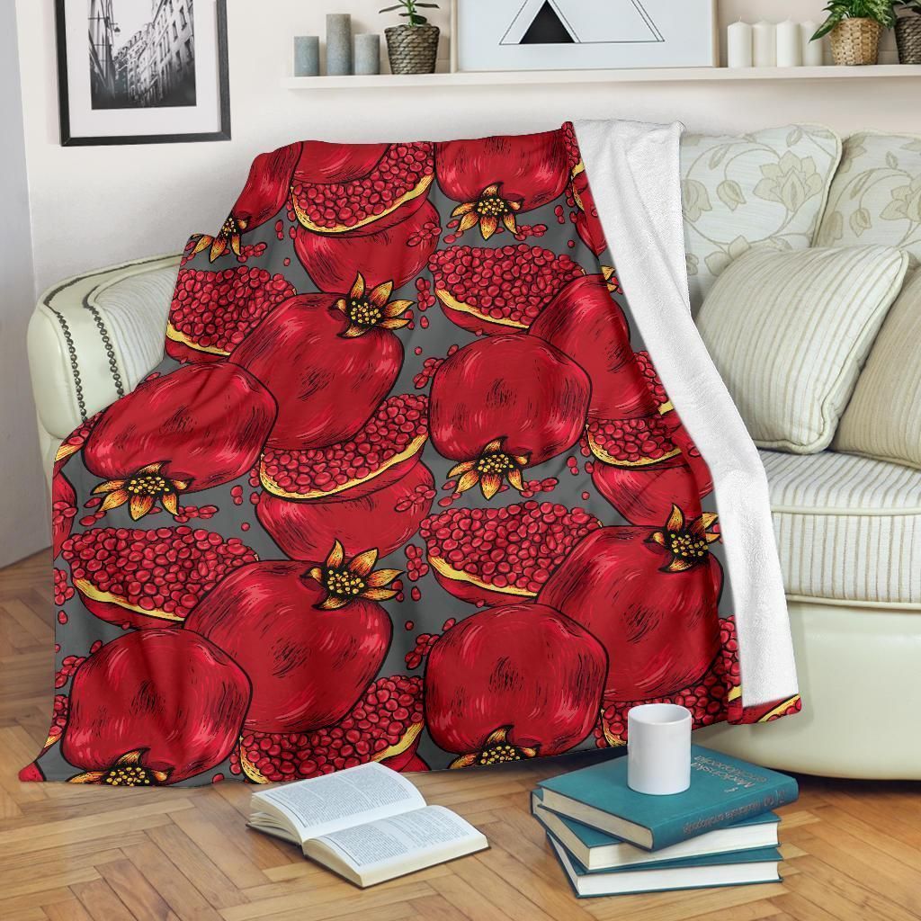 Pomegranate Pattern Print Design Fleece Blanket