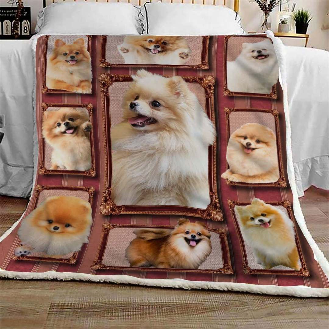 Pomeranian Sherpa Fleece Blanket