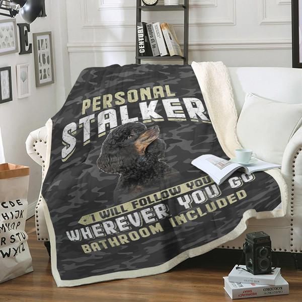 Poodle Black Dog Sherpa Fleece Blanket