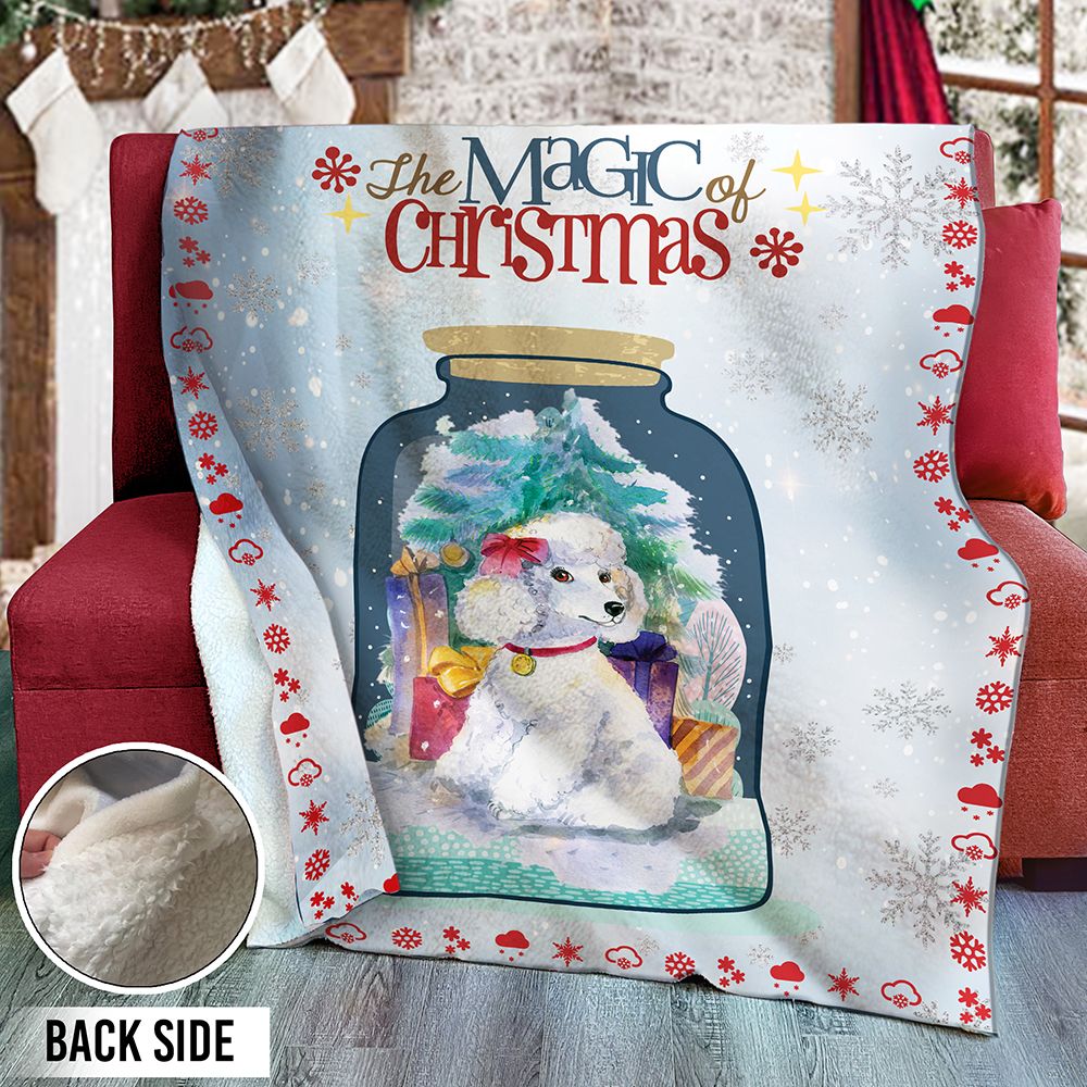 Poodle Christmas Sherpa Fleece Blanket