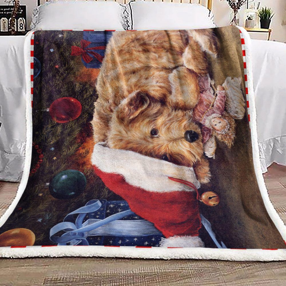 Poodle Christmas Sherpa Fleece Blanket