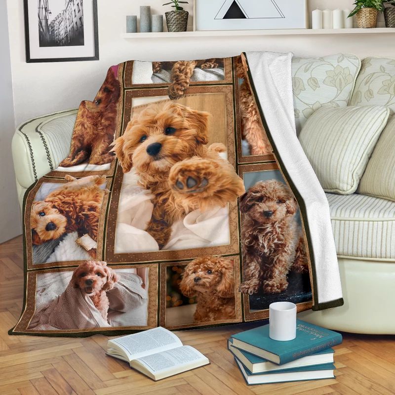 Poodle Sherpa Fleece Blanket
