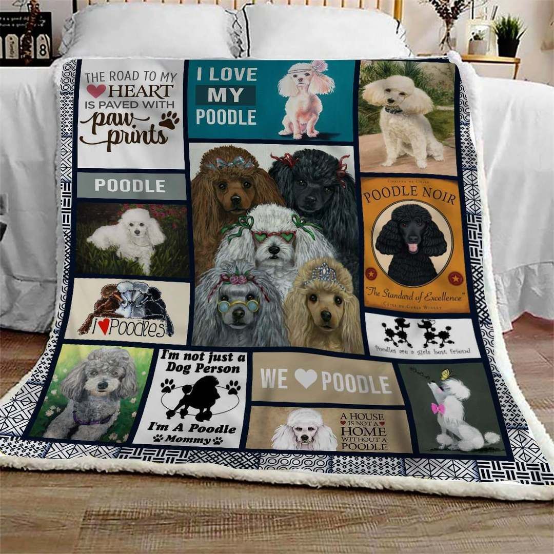 Poodle Sherpa Fleece Blanket