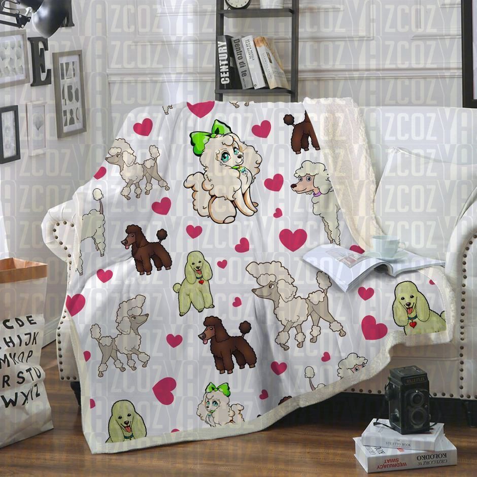 Poodle Sherpa Fleece Blanket