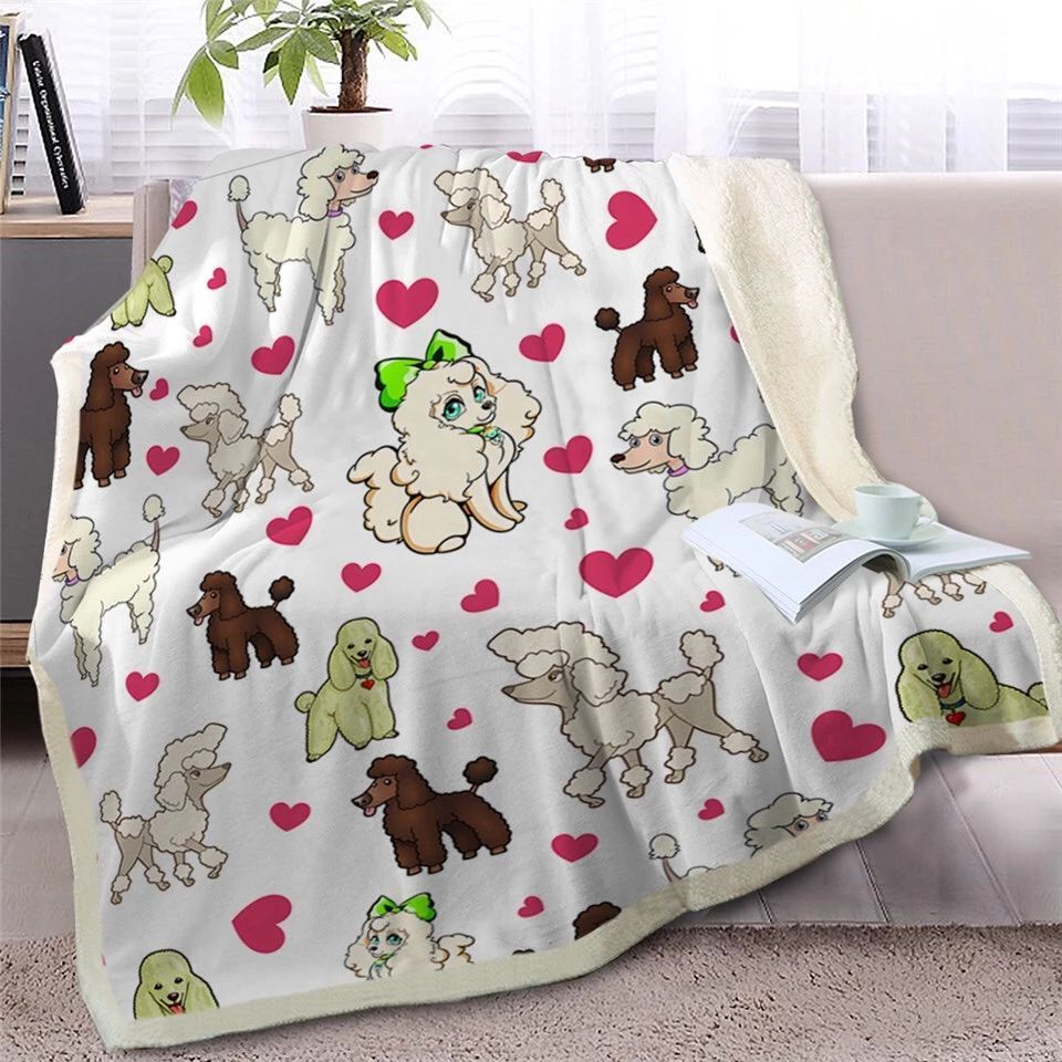 Poodle Sherpa Fleece Blanket