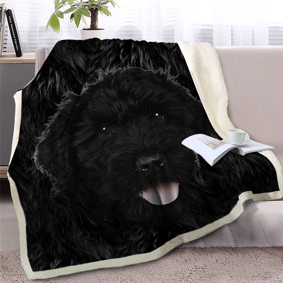 Poodle Sherpa Fleece Blanket