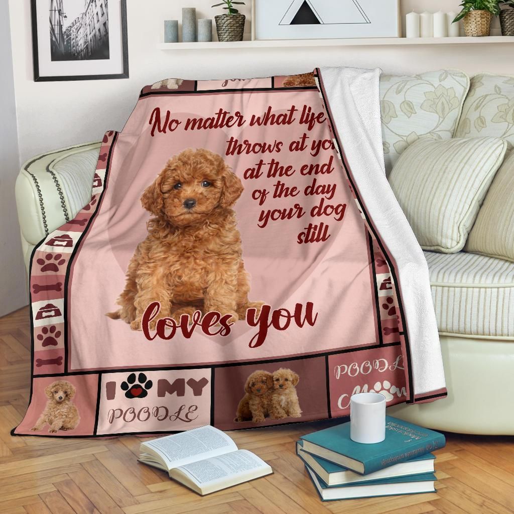 Poodle Sherpa Fleece Blanket