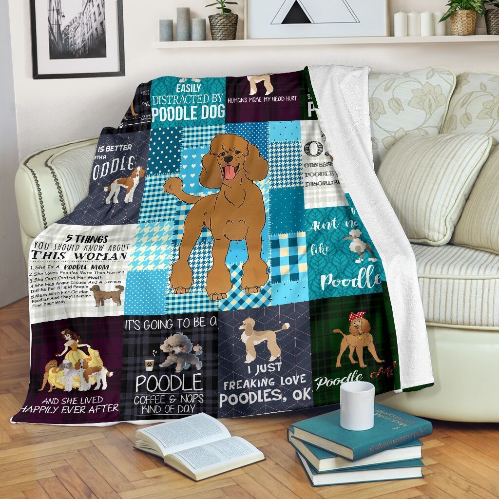 Poodle Sherpa Fleece Blanket
