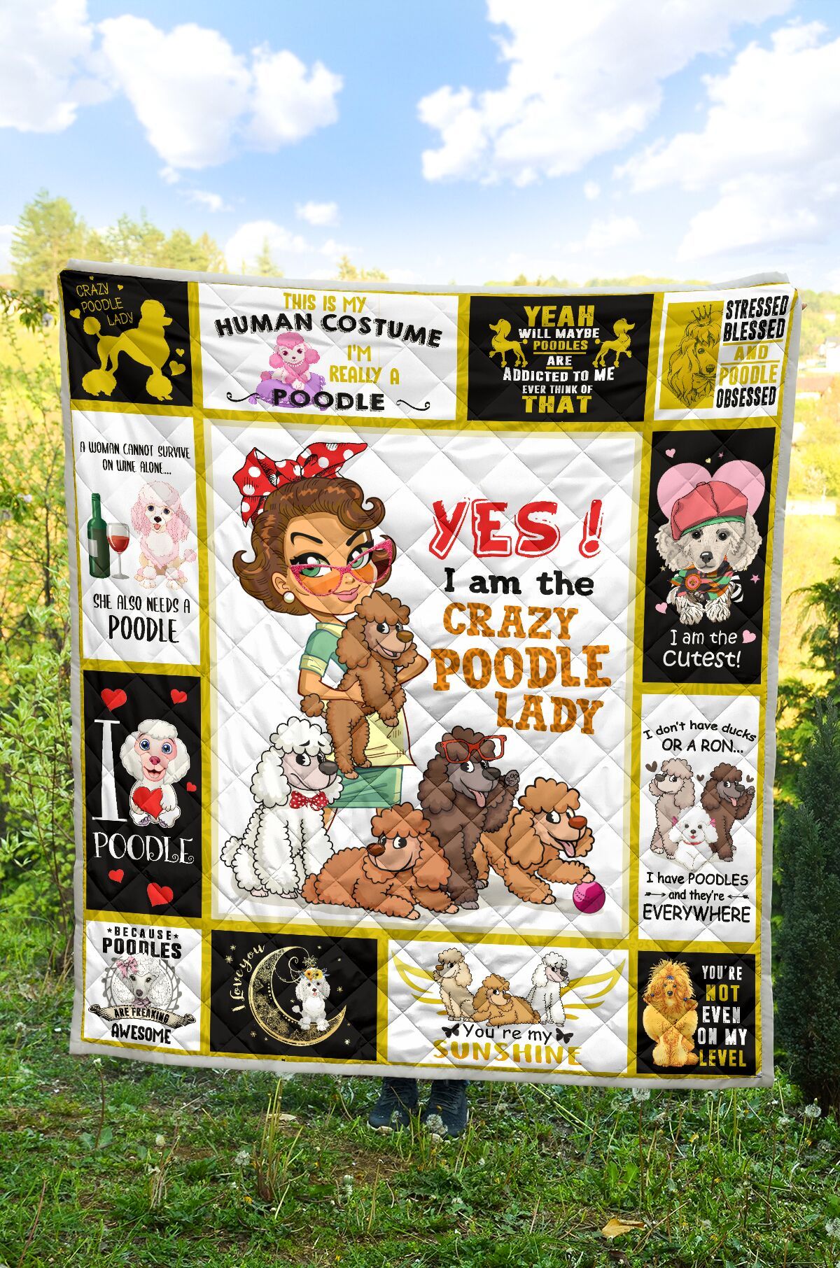 Poodle Crazy Poodle Quilt Blanket DHC31121306TD