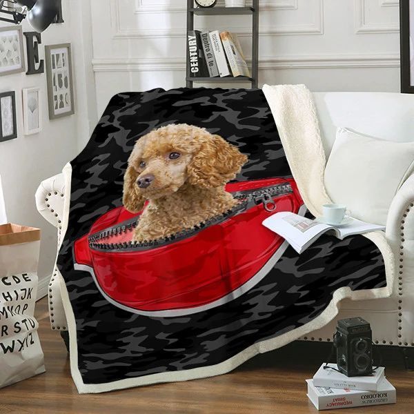 Poodle Crossbreed Dog Sherpa Fleece Blanket