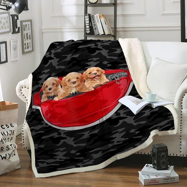 Poodle Dog Sherpa Fleece Blanket