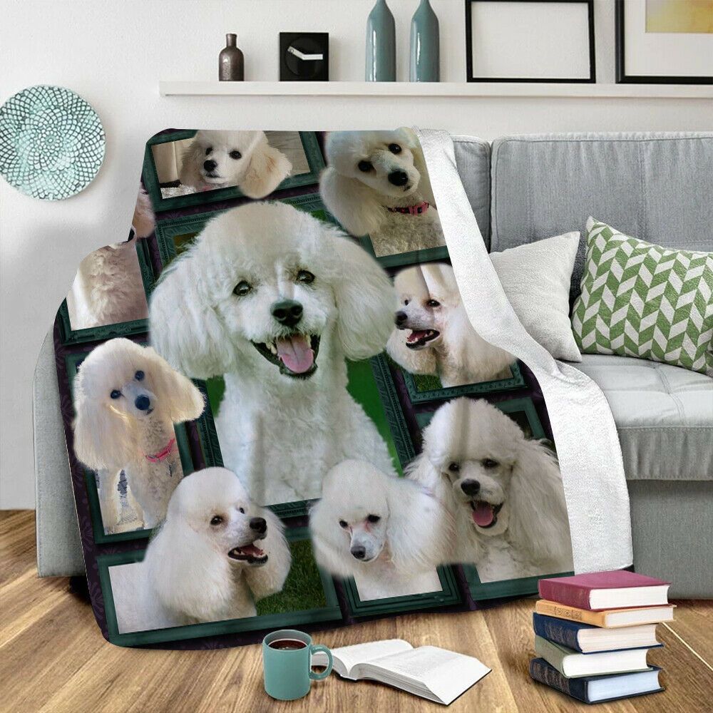 Poodle Dog Sherpa Fleece Blanket