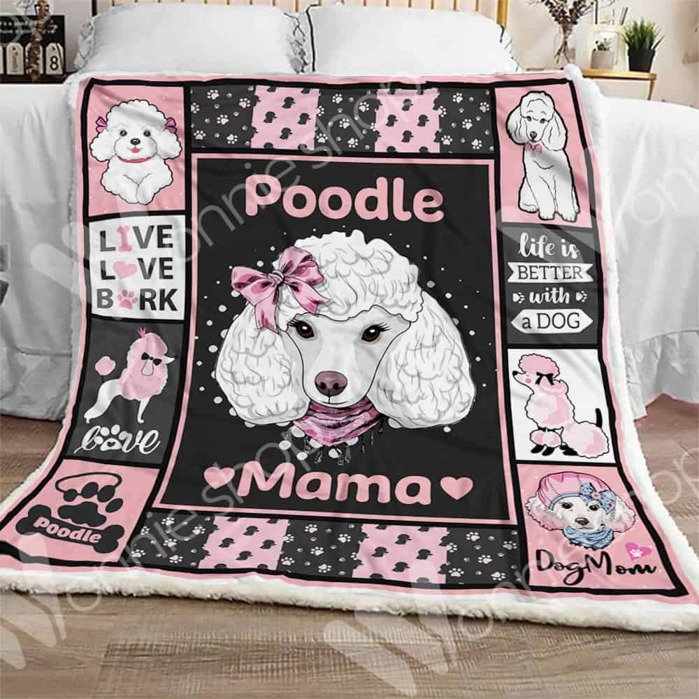 Poodle Dog Life Is Better With A Dog Sherpa Fleece Blanket