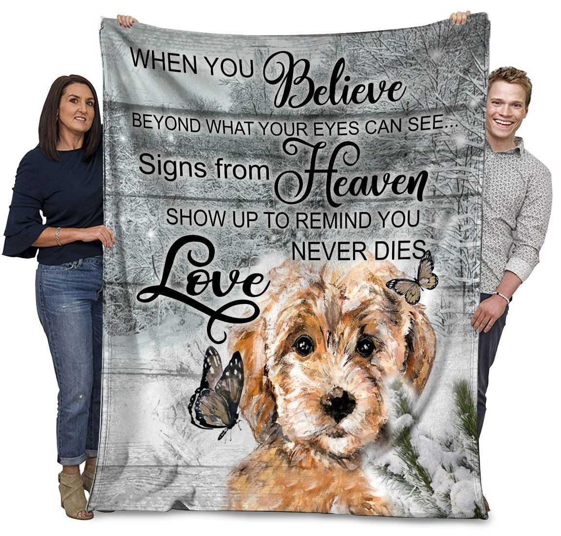 Poodle Dog When You Believe Beyond What Your Eyes Can See Fleece Blanket