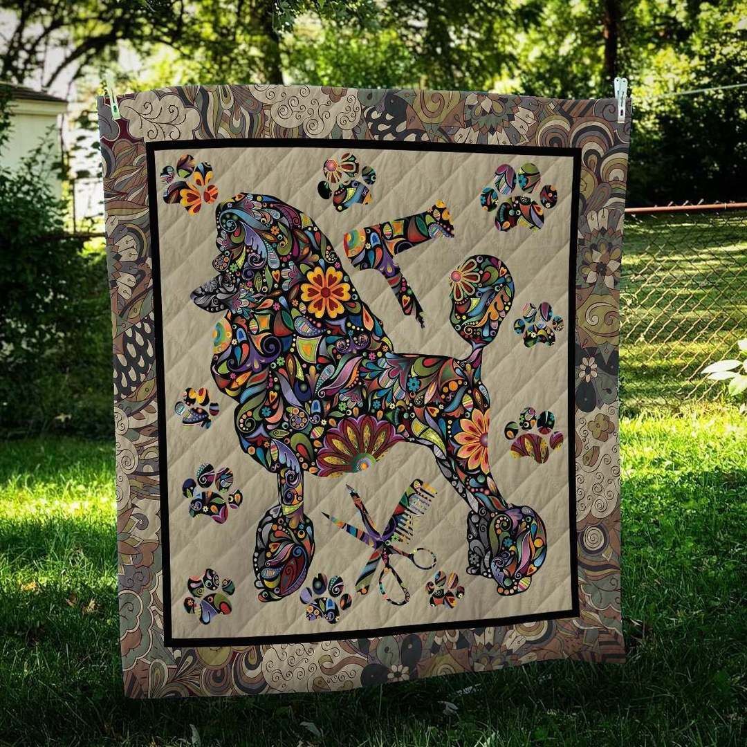Poodle Flower CL10100204MDQ Quilt Blanket