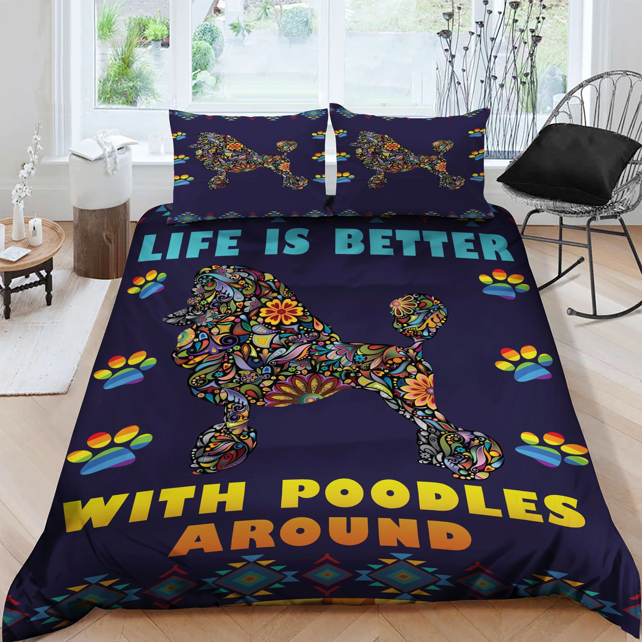 Poodle Hippie Bedding Set