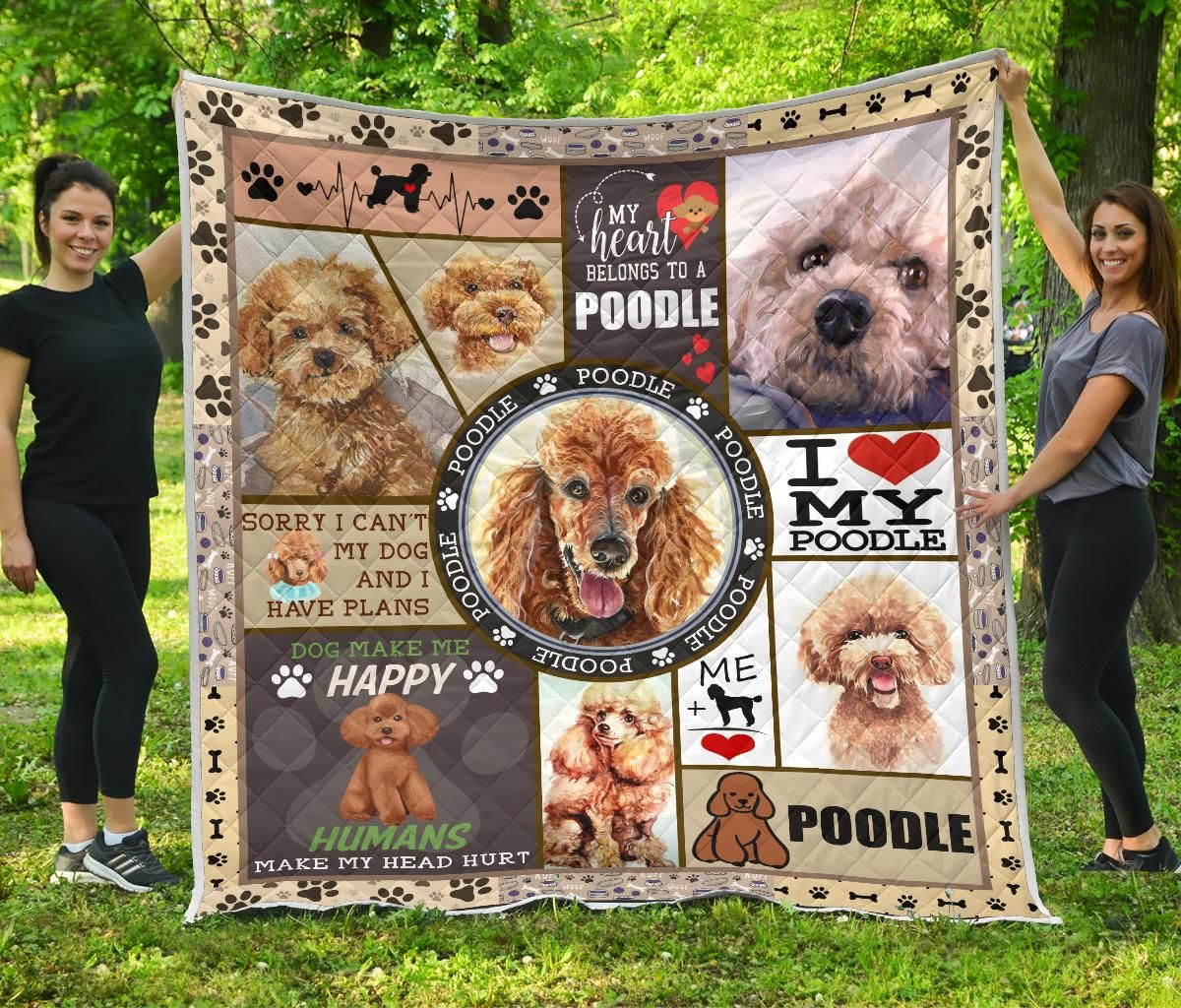 Poodle I Love My Poodle Quilt Blanket DHC3112730TD