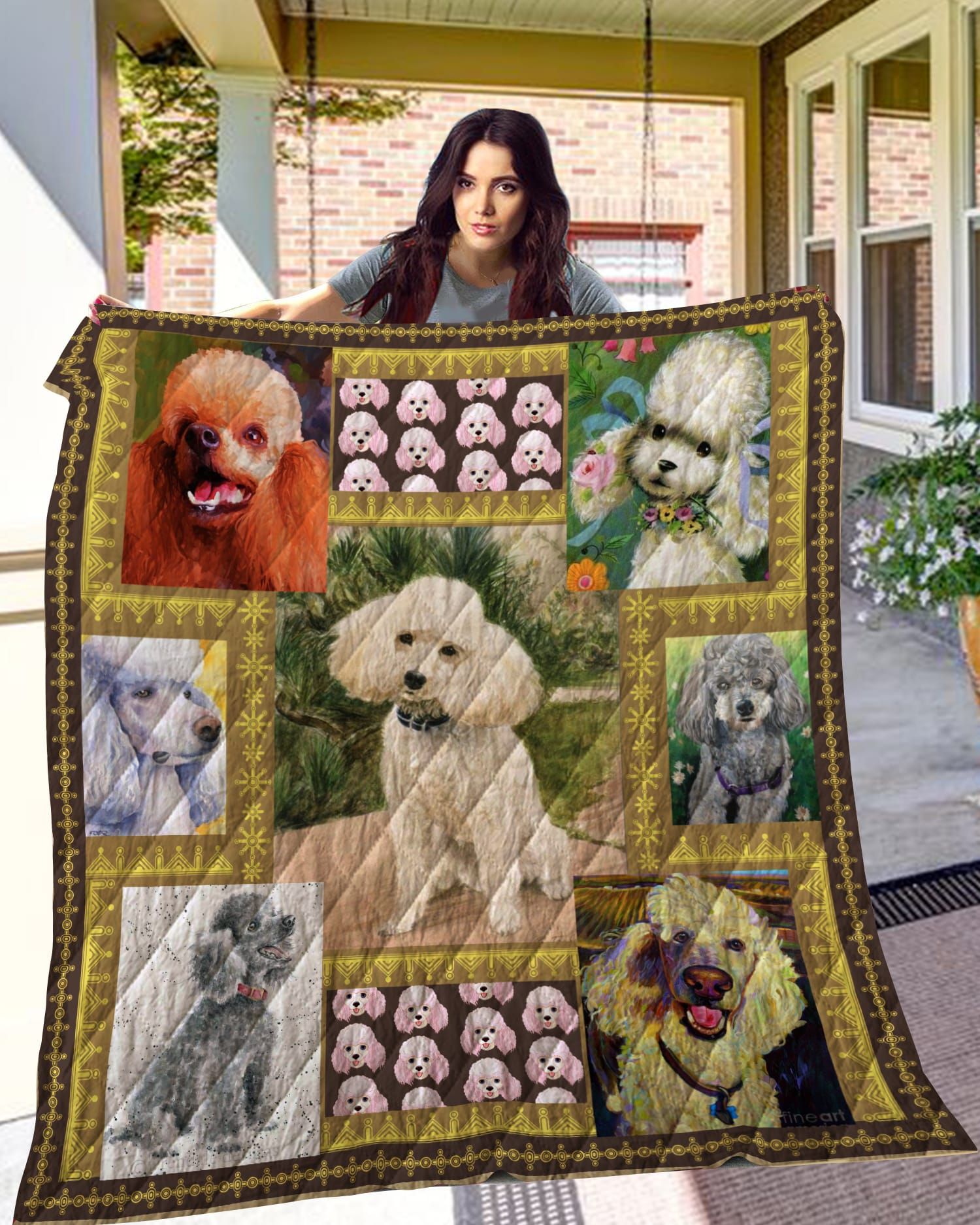 Poodle Lovely Poodle 2109 Quilt Blanket DHC3112994TD