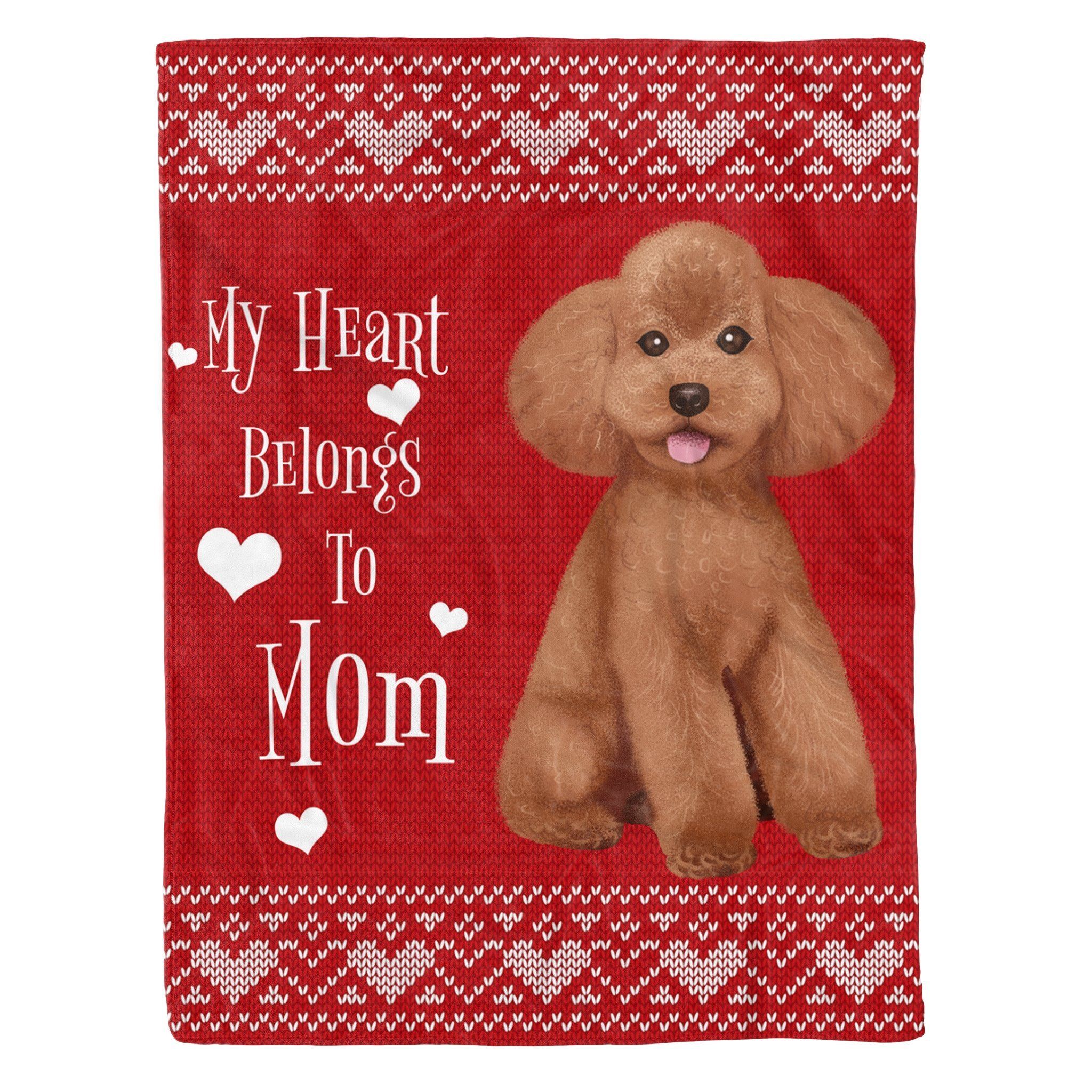 Poodle Mom Christmas Sherpa Fleece Blanket