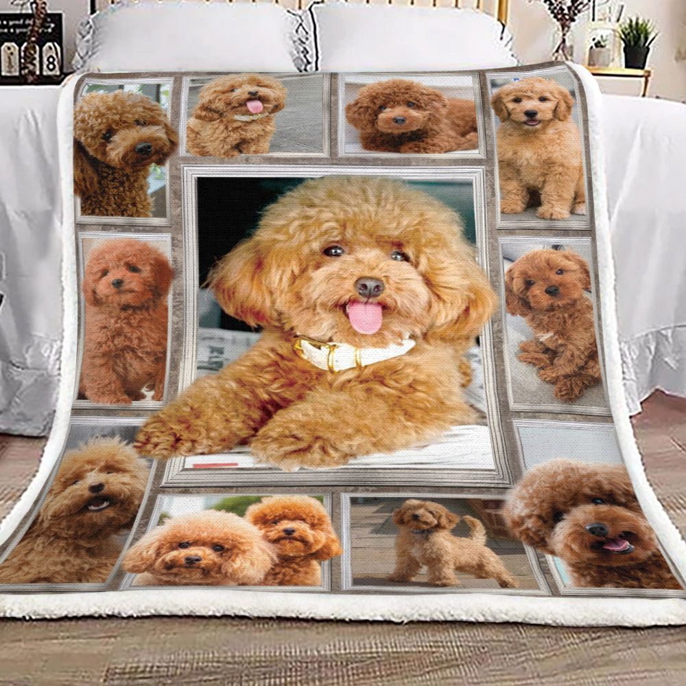 Poodle Sherpa Fleece Blanket