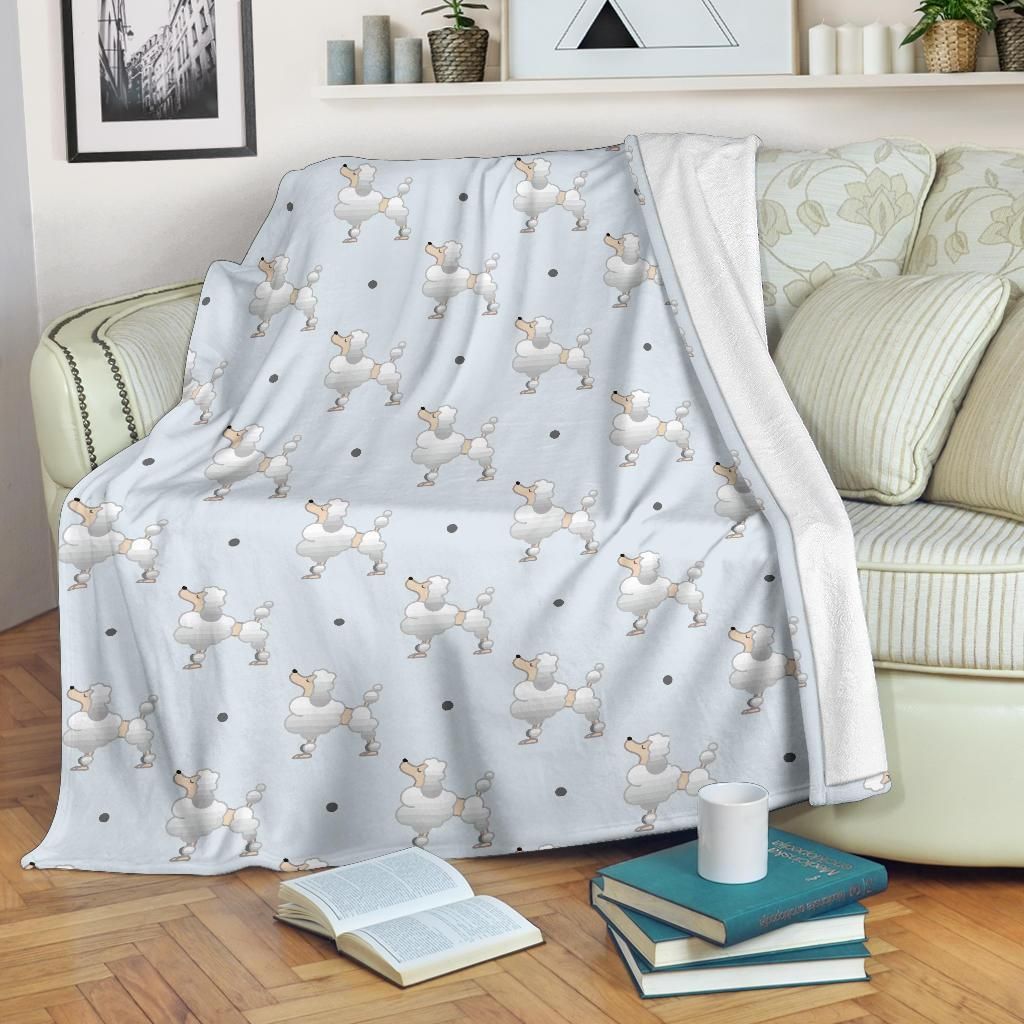 Poodle Pattern Sherpa Fleece Blanket