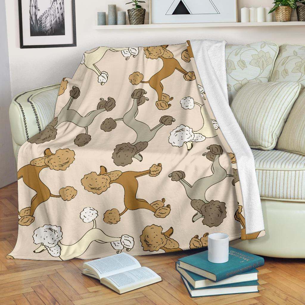 Poodle Pattern Sherpa Fleece Blanket