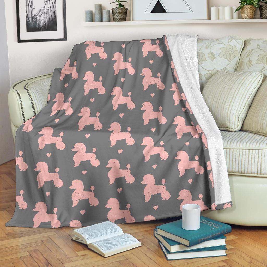Poodle Pattern Sherpa Fleece Blanket
