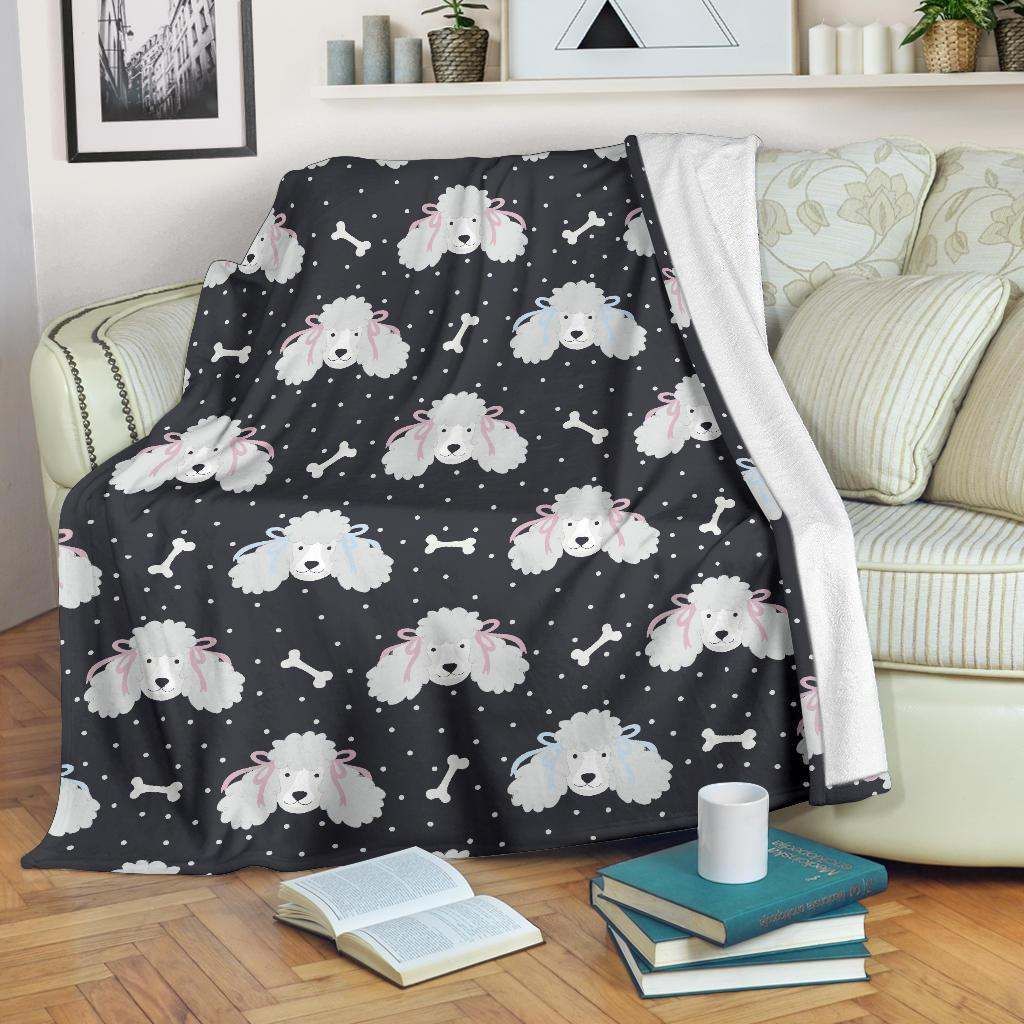 Poodle Pattern Sherpa Fleece Blanket
