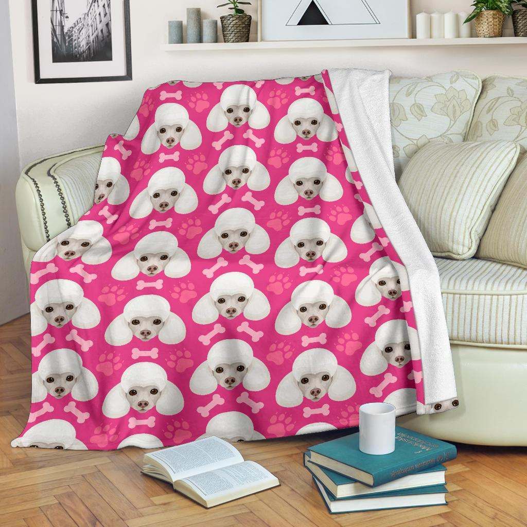 Poodle Pattern Sherpa Fleece Blanket